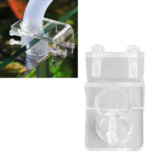 20mm Inner Diameter Acrylic Aquarium Pipe Clip – Water Tube Holder for Lily Pipes, Hot Bend Design Saves Space, Fits Glass Up to 2cm Thickness