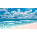 Beach Aquarium Background Sunset Peaceful Beach Fish Tank Background Ocean Seascape Blue Sky Terrarium Backgrounds Amazing Seacoast Palm Trees Ocean Waves Shore Reptile Tank Backgrounds 24x12in - color: Water Blue, size: 24(W)x12(H)inches/ 60(W)*30cm(H)