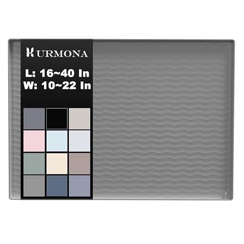 URMONA 31'' x 22'' Waterproof Silicone Under Sink Mat Cabinet and Counter Protector, Shelf Liner for Kitchen and Bathroom, Storage and Organizers, Litter Mat, Pet Cat Puppy Essentials（White Sand） - color: Beige, size: 31"L x 22"W