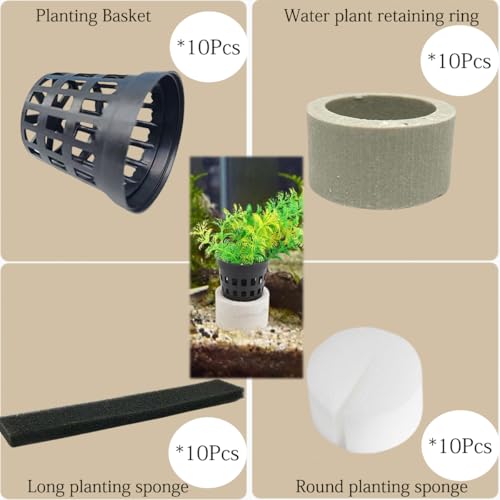 40 Pcs Aquatic Plants Fixed Rings Set, Anti-Floating Ceramic Aquarium-Plant Rings Plant Weights Pot, AquaticPlant Fixed Holder Aquarium-Landscape Decoration Fish Tank Accessories