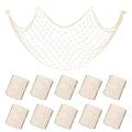 12 Pack Fish Net Decorations, 80 x 40 Inch Natural Cotton Rope Fishing Net Decorative for Under The Sea, Beach, Tropical, Nautical, Pirate, Ocean, Hawaiian Theme Table Runner, Balloon Arch Holder
