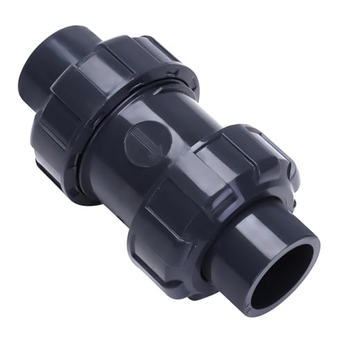 DERNORD 3/4" UPVC True Union Ball Check Valve with Full Port, EPDM Seals, Rated at 200 PSI, 3/4 Inch Socket - size: 3/4 inch