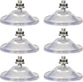 AccEncyc 6 Pcs Strong Thickened Sucker Suction Cup Clear PVC Sucker Pads with M6 x 14 Thread Screw Extra Strong Adhesive Glass Suction Holder - color: Transparent