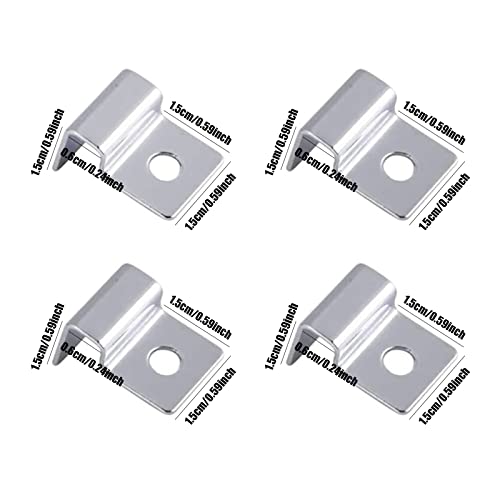Suxgumoe Aquarium Cover Clips, 4 Pcs 6mm / 8mm / 10mm / 12mm Stainless Steel Fish Tank Glass Cover Clip Support Holder Universal Lid Clips for Rimless Aquariums (6mm) - size: 6mm