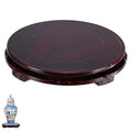 M METERXITY 2 Pack Display Stand, Brown Wooden Stands for Display, Stable Round Base Stand Decor for Fishbowl Planter [Rotation, 9.84'' x 1.57''] - size: 9.84'' Top Diameter