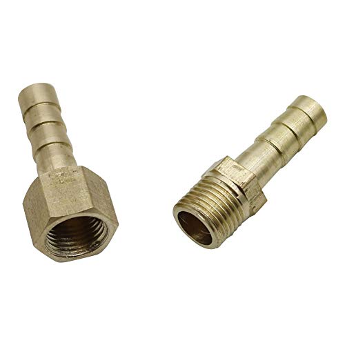 Hose Connector Adapter Brass 1/8" Female/Male Thread To 6/8/10mm Pagoda Connector Aquarium Adapter Water Hose Connector Gas Soft Tube (Color : Silver)