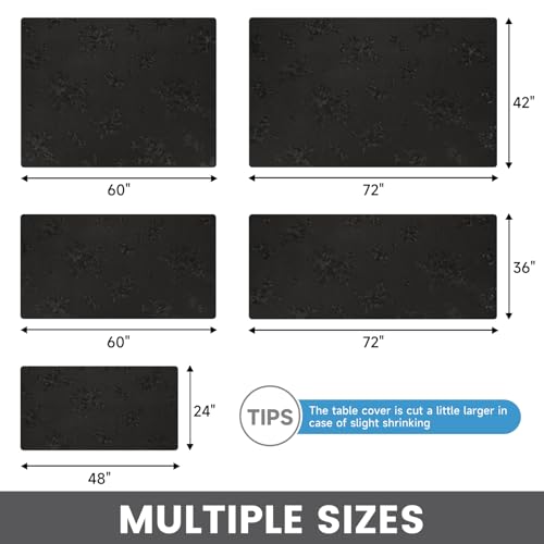 Floral Table Cover Protector Table Craft Mat, 36 x 60 Inch Upgraded 2.0mm Thick, Floral PVC Table Top Protector for Dining Room, Waterproof Black Desk Pad Mat, Easy to Wipe & Cut - size: 36" x 60" (Rectangular)