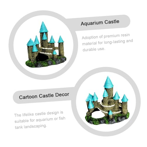 PRETYZOOM Cartoon Castle Aquarium Decor Vibrant Fish Tank Ornament Easy-Care Accessory for Aquariums Beautiful Castle Model for Tank Decoration and Attractive Design