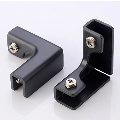 jinyatu 4Pcs Glass Clamp Square Glass Frame 90 Degree Corner L Shape Glass Connector Clip Holder for Rimless Aquarium Shower Door Cube Glass Panel Fixing (Max Clamp 7mm thick) - size: Max Clamp 7mm thick