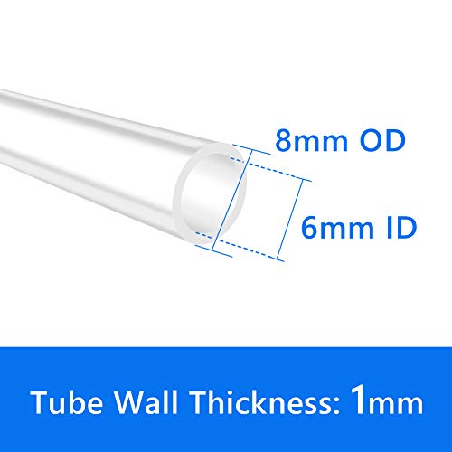 Quickun Pure Silicone Tubing, 6mm ID x 8mm OD High Temp Food Grade Tube Pure Silicone Hose Tube for Home Brewing, Beer Line, Kegerator, Wine Making, Aquaponics, Air Hose by Proper Pour (9.84 Ft) - size: 6mmx8mm, style: 9.84Ft (3meters)