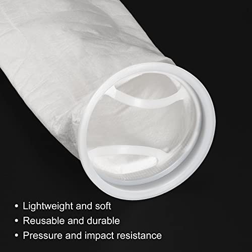 PATIKIL 6 Inch Ring Filter Socks 1 Micron, 2 Pack Mesh Bags Pool Skimmer Basket, White