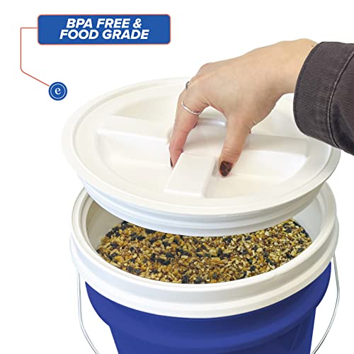 ePackageSupply 5 Gallon Bucket - Food Grade Bucket with Airtight Gamma Seal Screw-On Lid, BPA-Free, Heavy-Duty 90 Mil HDPE Plastic, Bulk Storage, Durable Container, Made in USA, Blue/White, 6 Packs - color: Blue/White, size: 6 Packs