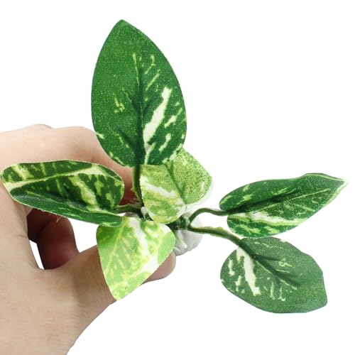 Soft Aquarium Plants Betta Fish Tank Decorations Betta Leaf Pad 2 Inch, Silk Plastic Artificial Plants for Aquarium Reptile Tank Decor (D-4Pcs Set/Green) - color: D-4pcs Set/Green