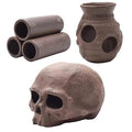 FOMIYES 3pcs Fish Breeding Pots Aquarium Adornments for Shrimp Fish Brown Pottery Hiding Decorative Functional for Aquatic Environments