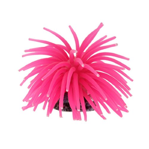 Artificial Aquarium Fish Tank Decoration Silicone Sea Anemone Artificial Fish Tank Ornament Decoration Small (Pink) - color: Pink