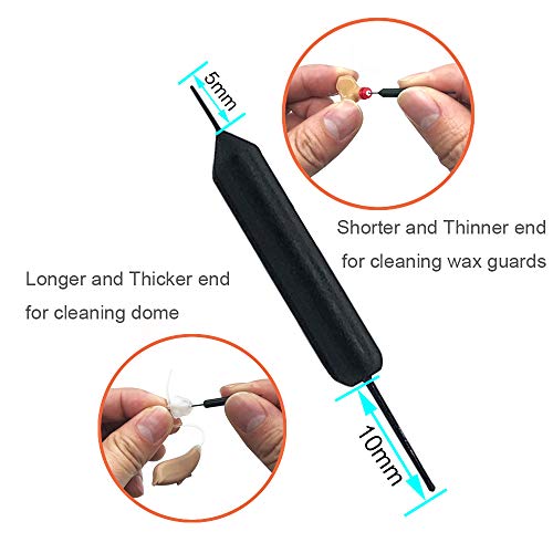 Hearing aid Wax Guards (1mm) Replacement Wax Filters for Oticon ProWax miniFit Wax Traps, Hearing Amplifier Cleaning Brush kit Tools with Carry case -4Packs/ 24Filters - size: 4pack