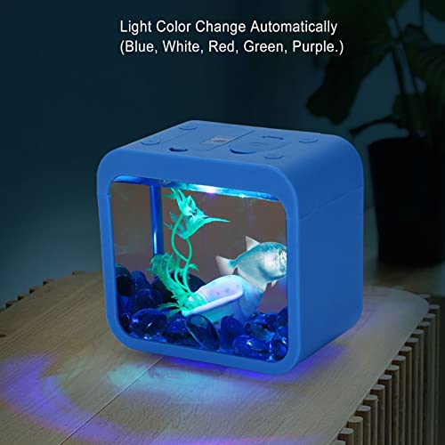 AYNEFY Aquarium Supplies Fish Accessories, Fish Transparent Aquarium Fish with Led Light Fish Bowl Aquarium Starter Kits Easy to Operate Fish for Aquarium