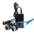 DENTASOP 3.5X/2.5X LED Dental Binocular Magnifier for Surgery and Aesthetics (Blue, 3.5X) - color: Blue, size: 3.5X