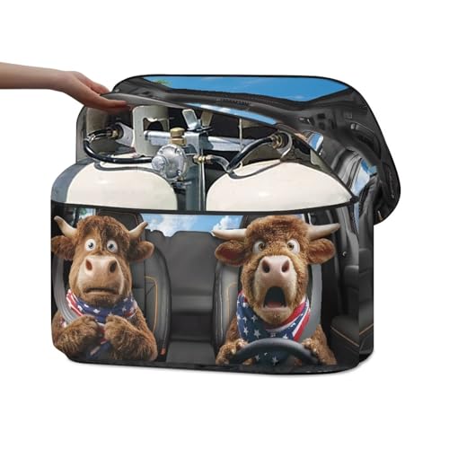 American Yak Double 20lb RV Propane Tank Cover with Zipper Weather Resistant Gas Cylinder Cover Four Seasons General - color: American Yak, size: S(20LB)