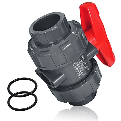 Boltigen 3/4 Inch True Union PVC Ball Valve, Full Port Slip Socket Water Valve with ASTM EPDM O-Rings, Leak-Free Shut Off for Swimming Pool, Irrigation, and Home Plumbing (DN20, 1-Pack) - color: 3/4inch-1Pc