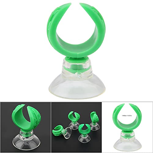 GLOGLOW Aquarium Suction Cup Airline Tube Holders Clips Adjust Shape for Fish Glass 15-18mm Tube Decoration (Green Inner Diameter 14.6mm)