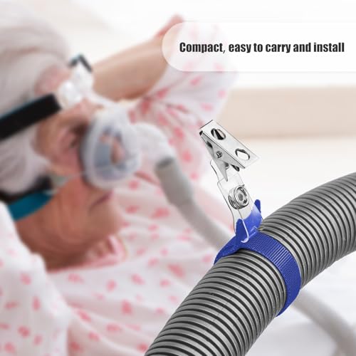 Yinkin 12 Pcs Hose Holder Clip Oxygen Tube Clips Entanglement Proof Hose Holder Secure for Uninterrupted Sleep Supplies(Blue) - color: Blue