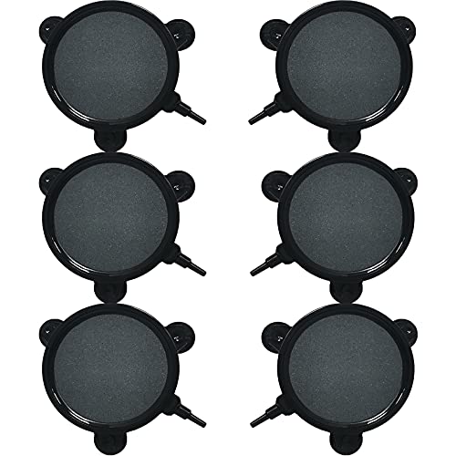 kathson 4.2-Inch Air Stone Disc Bubble Diffuser 6 PCS with Suction Cups Fish Tank Air Pump Round Dissolved Oxygen Airstone Decoration for Hydroponics Pond Aquarium Aquaponics - size: 4.2 Inch / 6 PCS