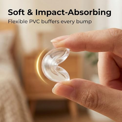16 Pack Clear Baby Corner Protectors – Teardrop-Shaped & Spherical Furniture Edge Guards for Baby Proofing – Soft PVC Table Corner Covers for Safety on Tables, Cabinets – Childproof Bumpers for Home - color: 8 Teardrop-shaped + 8 Spherical