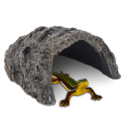 Aquarium Amphibians Hideout Cave Fish Rock Habitat Resin Stone Water Ornament Terrarium Tank Decor Hideaway for Pets Turtle Small Reptile