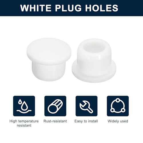 uxcell 4 Pieces White Plug Holes, T14 Waterproof Rubber Button Plug for 14mm / 0.55" Hole - size: 14mm