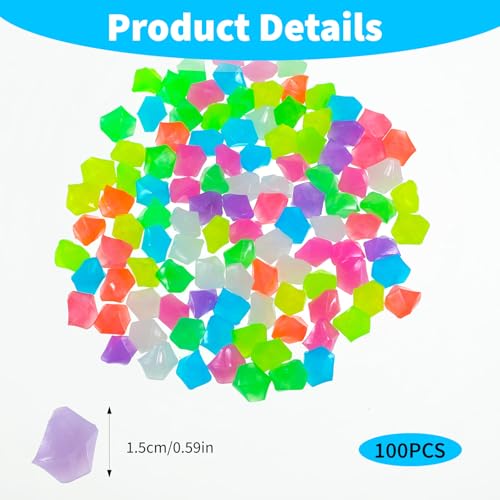 InnoHHustle 300 PCS Glow in The Dark Rocks, Fish Tank Decorations Rocks Garden Decoration Stones Outdoor Decorations Stones Pebbles Glowing Stone for Fish Tank Aquarium Bonsai Yard Decor (Multicolor)