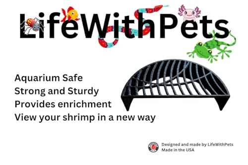 LifeWithPets Shrimp Breeding Hide | Shrimp Cave | Shrimp Hide | Tunnel | Black - size: Halfmoon Hide