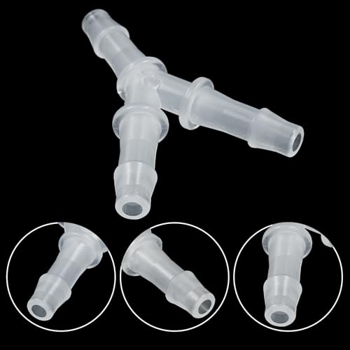 Hitefu 3/16" Plastic Hose Barb Fitting Equal Barbed 3 Way Y Shaped Hose Tubing Joint Splicer Mender Adapter Union for Oxygen Tubing Pipe Household Fuel Water Liquid Air (Pack of 10) - size: 3/16 Inch