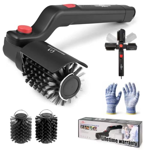Electric Grill Brush – No Bristle Shedding, High Torque with 3-Speed Modes, 2026 Upgraded Rechargeable & Adjustable-Angle Grill Cleaner, Gifts for Men/Dad