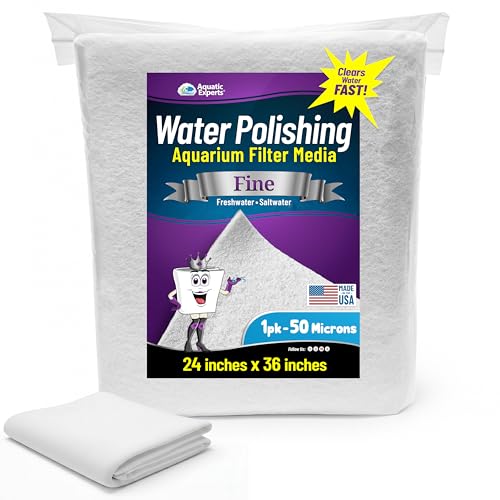 Aquatic Experts Aquarium Polishing Filter Pad, Water Polishing Pad for Aquarium Filters, Filter Floss for Fish Tank Filters, (50 Micron, 24" x 36" - 1 Pack) - size: 24" x 36" - 1 pack