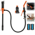 2.4GPM Portable Fluid Transfer Siphon Pump with Oil Pipeline, Fuel Transfer Pump, Adjustable-Flow Gasoline Siphon Pump, Suitable for Gasoline, Non-Potable Water, Diesel, and Kerosene, Orange