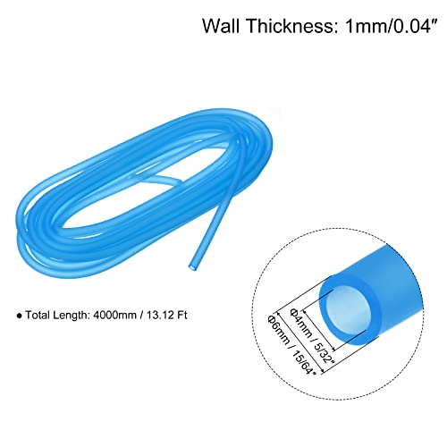uxcell Aquarium Airline Tubing Hose 5/32" ID 15/64" OD 1Pcs 13.12 Ft Silicone Flexible Airline Tubing for Fish Tank, Terrariums, and Hydroponics, Blue - color: Blue
