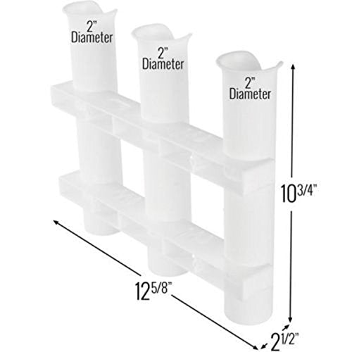 HiUmi Wall Mounted Fishing Rod Holders Tubes Links Fishing Rod Holder Rack Rests (3-Pole-White) - color: 3-pole-white