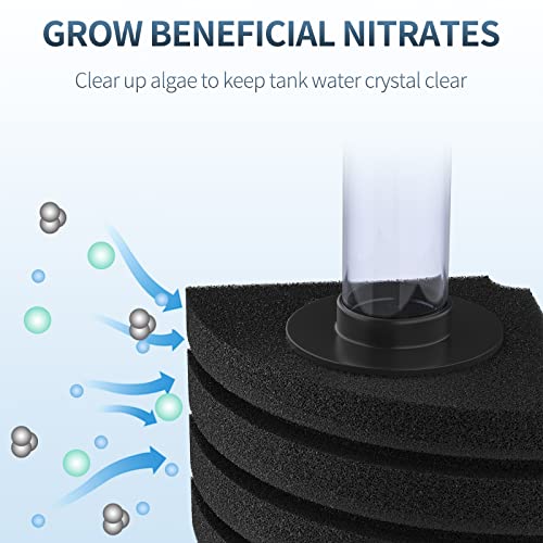 Pawfly Corner Sponge Filter Nano Quiet Betta Fry Shrimp and Small Fish Bio Foam Filter for Tiny Aquariums and Fish Tanks up to 10 Gallons (Air Pump Not Included)