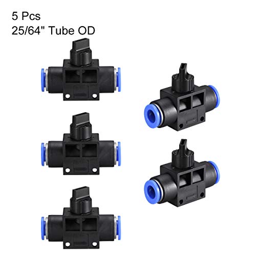 uxcell 10mm OD Pneumatic Air Flow Control Valve with Push-to-Connect Fitting,Union Straight,Pneumatic Air Controller Valve 5pcs