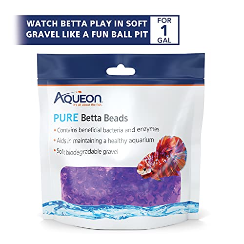 Aqueon Pure Betta Beads, Purple (Pack of 2) - color: Purple, size: One Pouch (Pack of 2)