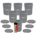 ePackageSupply 5 Gallon Plastic Bucket with Airtight Lid | Made in USA | Food Grade Bucket | BPA-Free | Heavy Duty 90 Mil All Purpose Pail | One 12" Rubber Mallet & One Lid Opener Included | 6 Pack - color: Gray, size: 6 Packs