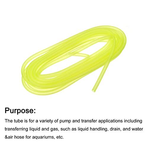 uxcell Aquarium Airline Tubing Hose 5/32" ID 15/64" OD 1Pcs 13.12 Ft Silicone Flexible Airline Tubing for Fish Tank, Terrariums, and Hydroponics, Yellow - color: Yellow