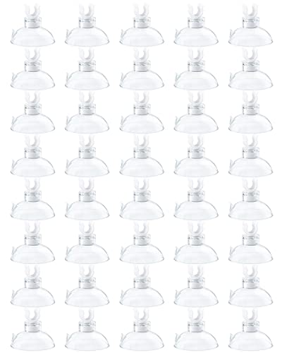 Pawfly Aquarium Suction Cup Clips for Standard 3/16" ID Airline Tubing Clear Air Hose Holder Clamp Accessories for Fish Tank Aeration Setup, 40 Pack - color: Clear
