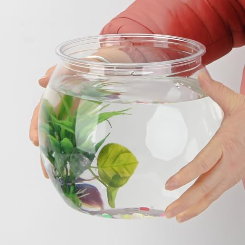 3 Gallon PET Aquaponic Betta Fish Tank Aquaponic with Base and Top, Large Bowl Shatterproof Aquarium Fish Tank with Clear Clarity for Terrarium, Flower Vase Centerpiece Present for Fish Lovers - size: 3 Gallon