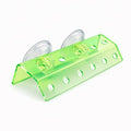 kcrygogo Fluorescent Green Coral Frag Holder Acrylic Coral Rack with Powerful Double Suction Cup Suitable for Household Fish Tanks (10 Plug Holes)