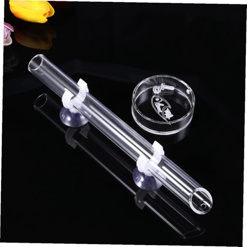 Feeder Aquarium Tank 1 Set of Shrimp with Dish, Acrylic Clear Shrimp Aquarium Fish Tank Feeder Dish Bowls for Crystal Shrimp Tropical Fish Auto Glass