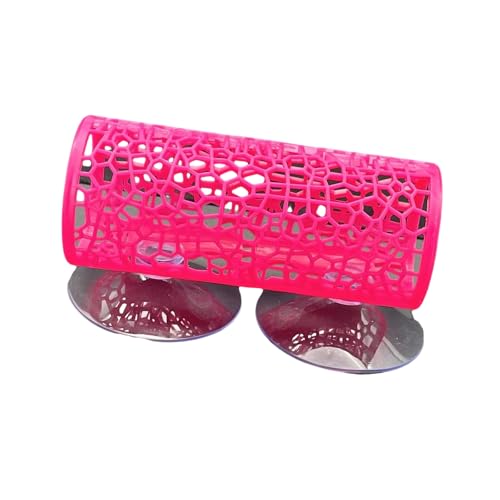 Resin Fish Hideaway Tube for Aquarium, Sleeping Cave Shelter with Hollow Tunnel Design, Shrimp Hiding Tank Decoration Accessories - color: Rose Red