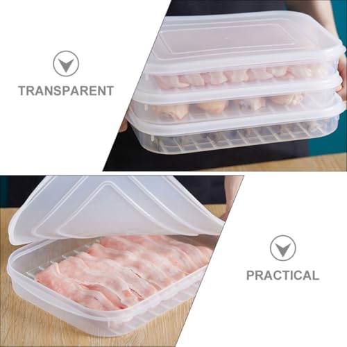Yardwe Pe Soft Lid Stackable Refrigerator Storage Containers for Seafood, Fish, and Meat, Large Fridge Food Keeper Box with Airtight Seal for Cold Storage