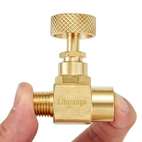 Litorange 1 Pack Heavy Duty Brass Replacement Control Needle Valve 1/4" Male NPT X 1/4" Female NPT Connection（Pack of 1) - size: 1PCS 1/4 Female x Male